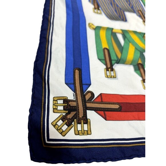Hermès Men's Les Sangles Silk Scarf / Handkerchief Vintage Hermes Elegant Piece - Picture 2 of 10